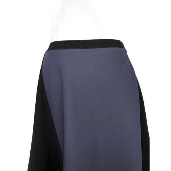 Tahari Women's Size 10 Circle Skirt Colorblock Black Gray Polyester Lined - Picture 3 of 8